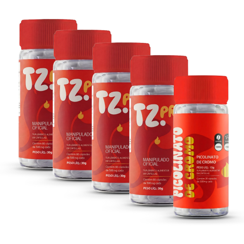 Kit 4 Potes + Picolinato de Cromo do suplemento TZ Pro